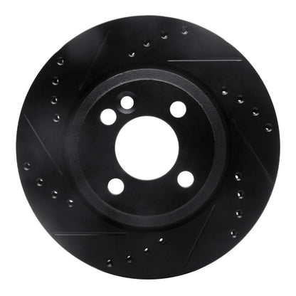 R1 Concepts R1 02-08 Mini Cooper (Excl Clubman) Front Left Drilled & Slotted Black Brake Rotor