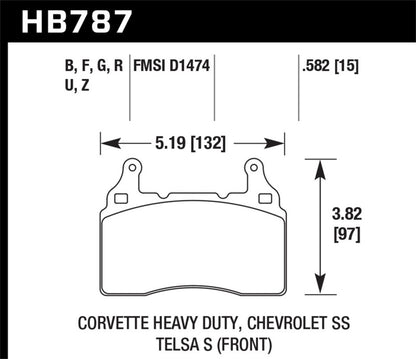 Hawk Performance Hawk 15-17 Chevy Corvette Performance Ceramic Street Front Brake Pads