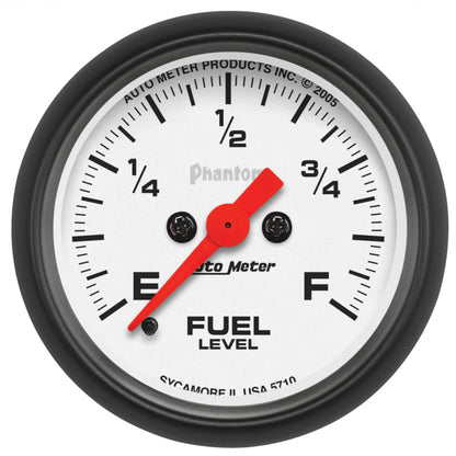Autometer Phantom 52mm Full Sweep Electronic Fuel Level Programmable Empty-Full Range
