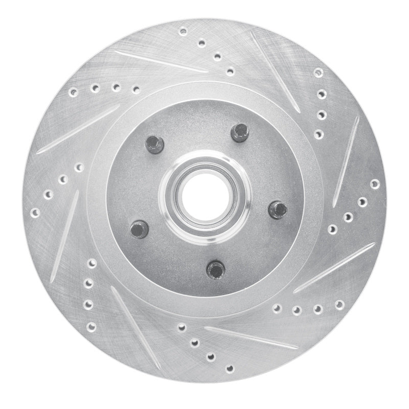 R1 Concepts R1 01-05 Ford Explorer Sport Front Right Drilled & Slotted Silver Brake Rotor
