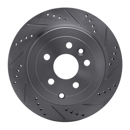R1 Concepts R1 08-12 Land Rover LR2 Rear Right Drilled & Slotted Silver Brake Rotor