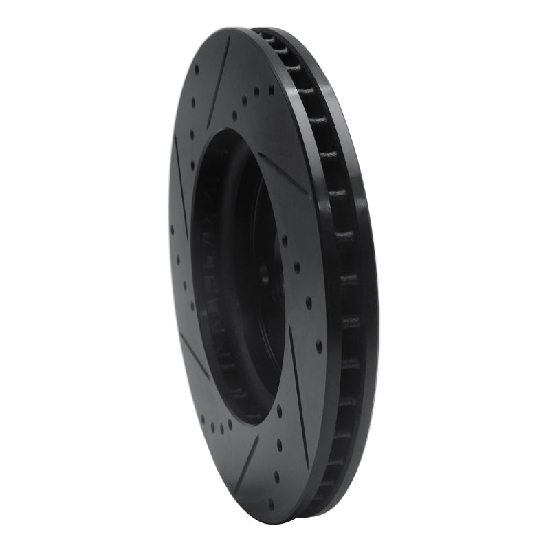 R1 Concepts R1 05-10 Honda Odyssey Front Right Drilled & Slotted Black Brake Rotor