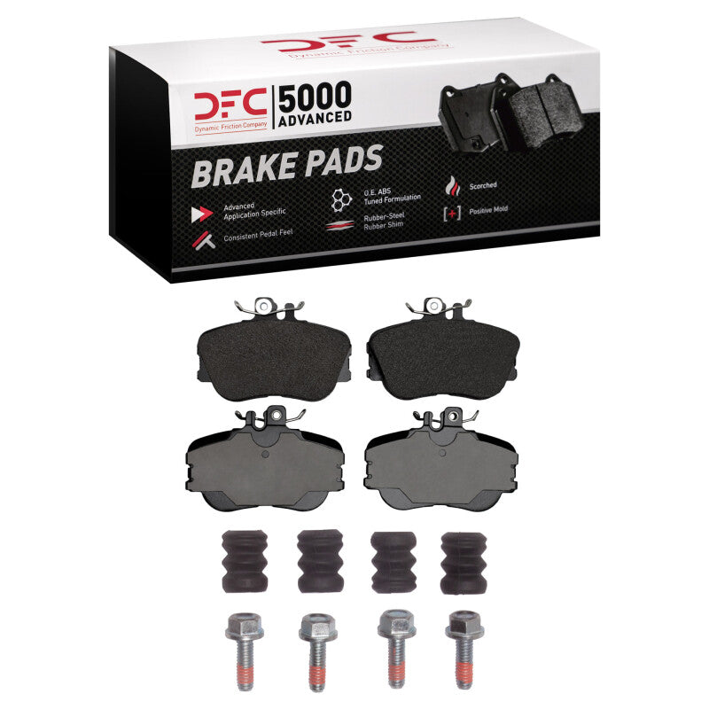 DFC 94-98 Mercedes-Benz C280 Front 5000 Advanced Low Metallic Brake Pads and Hardware Kit