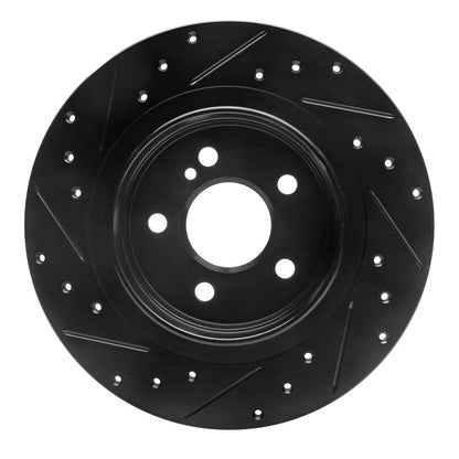 R1 Concepts R1 08-15 Mercedes-Benz C300 Sedan Rear Right Drilled & Slotted Black Brake Rotor