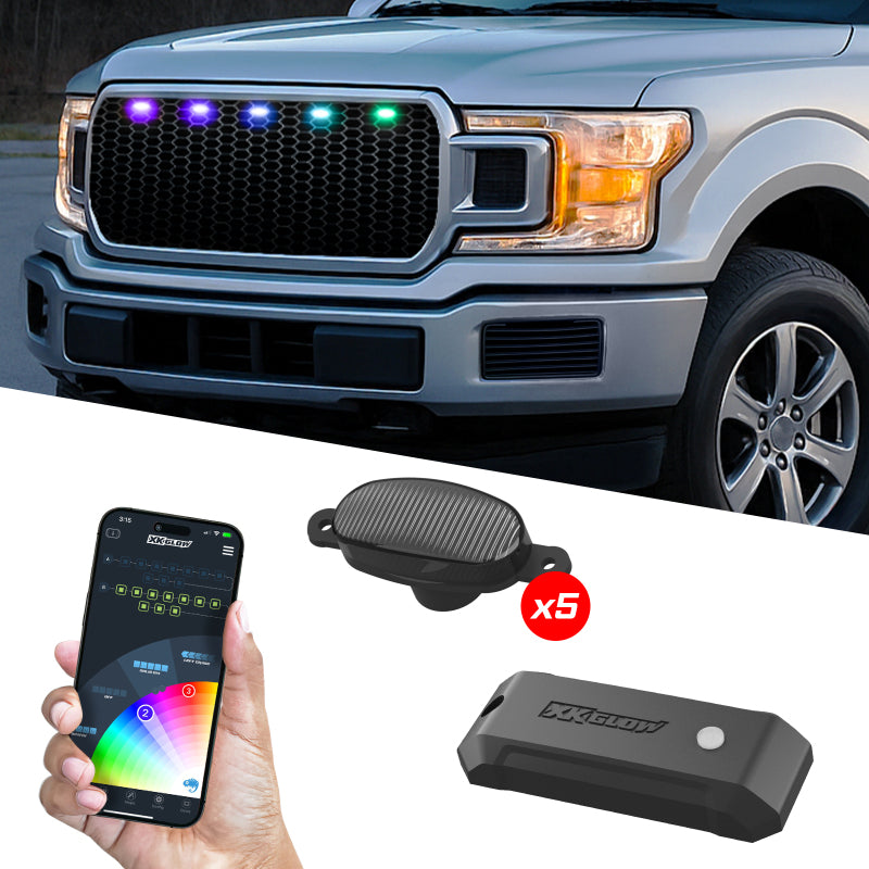 XKGLOW XK Glow XKmax Pre-Runner Style RGBW LED Grill Pods - 5pc