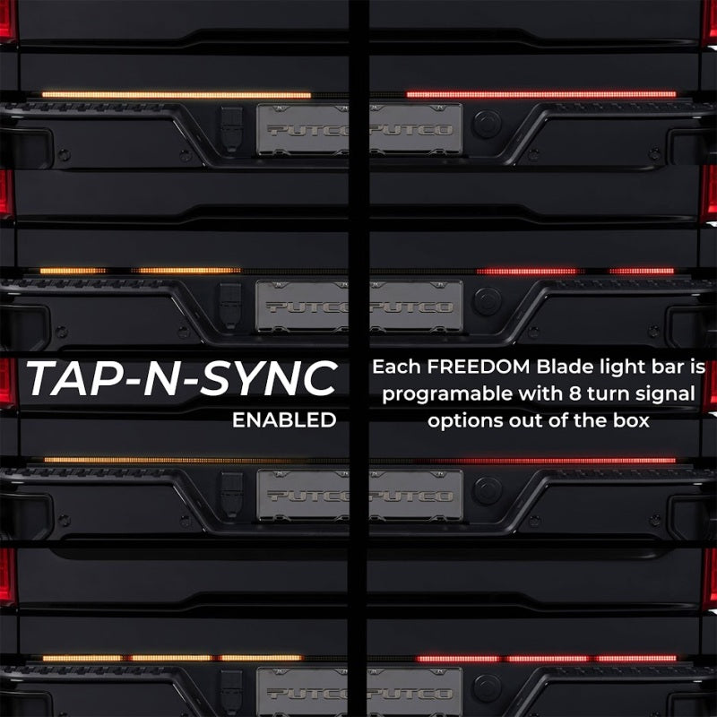 Putco 2021+ Ford F150 w/Factory LED Taillamps & OBS 60in Freedom Blade LED Tailgate Light Bar