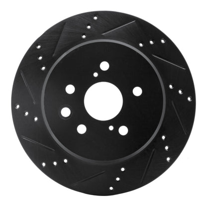 R1 Concepts R1 06-20 Lexus GS300 Rear Left Drilled & Slotted Black Brake Rotor