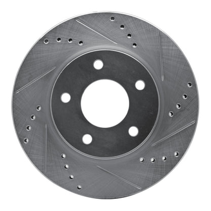 R1 Concepts R1 07-17 Dodge CALIBER Front Right Drilled & Slotted Silver Brake Rotor