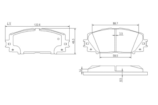 BOGAP T8210102 Brake Pad Set, Disc Brake | ML Performance Car Parts