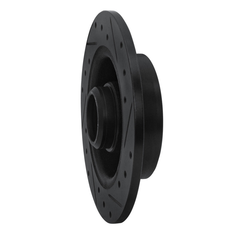 R1 Concepts R1 88-92 Ford Probe Rear Left Drilled & Slotted Black Brake Rotor