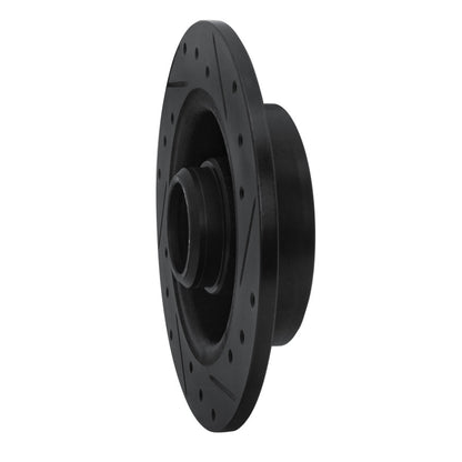 R1 Concepts R1 88-92 Ford Probe Rear Left Drilled & Slotted Black Brake Rotor
