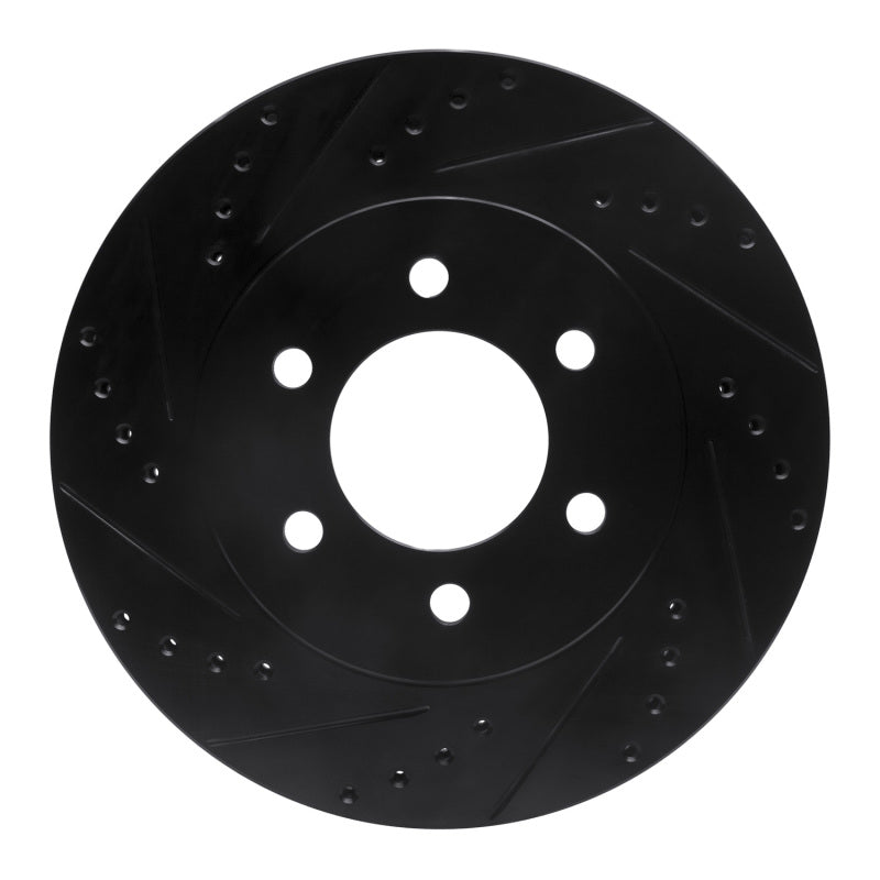 R1 Concepts R1 02-06 Ford Expedition Front Left Drilled & Slotted Black Brake Rotor