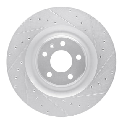 R1 Concepts R1 17-25 Audi S8 Rear Right Drilled & Slotted Silver Brake Rotor