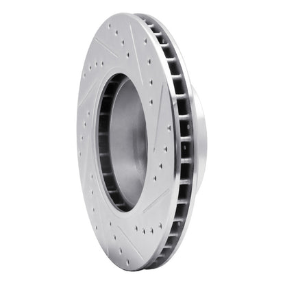 R1 Concepts R1 87-95 BMW 735IL Front Left Drilled & Slotted Silver Brake Rotor
