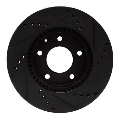 R1 Concepts R1 95-06 Mazda Millenia Front Left Drilled & Slotted Black Brake Rotor