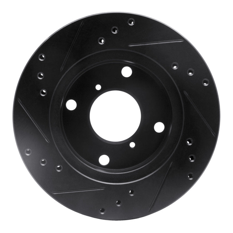R1 Concepts R1 89-94 Suzuki Swift Front Right Drilled & Slotted Black Brake Rotor