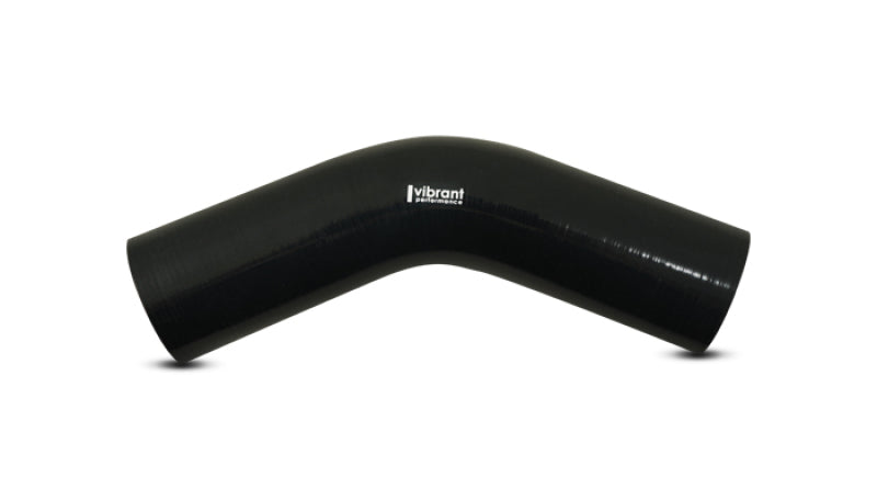 Vibrant 4 Ply Reinforced Silicone Elbow Connector - 2.75in I.D. - 45 deg. Elbow (BLACK)