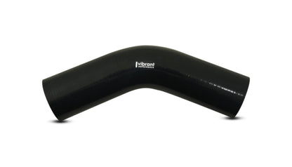 Vibrant 4 Ply Reinforced Silicone Elbow Connector - 1in ID x 8in Leg 45 Deg Elbow (BLACK)