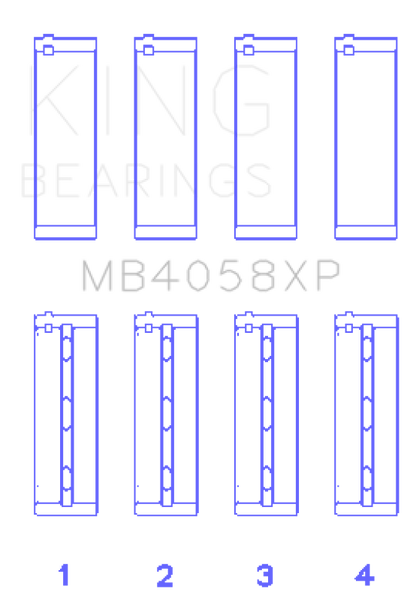 King Engine Bearings Nissan VQ35DE (Size +0.25) Performance Main Bearing Set