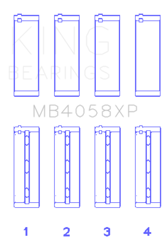 King Engine Bearings Nissan VQ35DE Performance Main Bearing Set - Size +.026mm