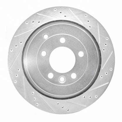 R1 Concepts R1 05-16 Land Rover LR4 Rear Right Drilled & Slotted Silver Brake Rotor