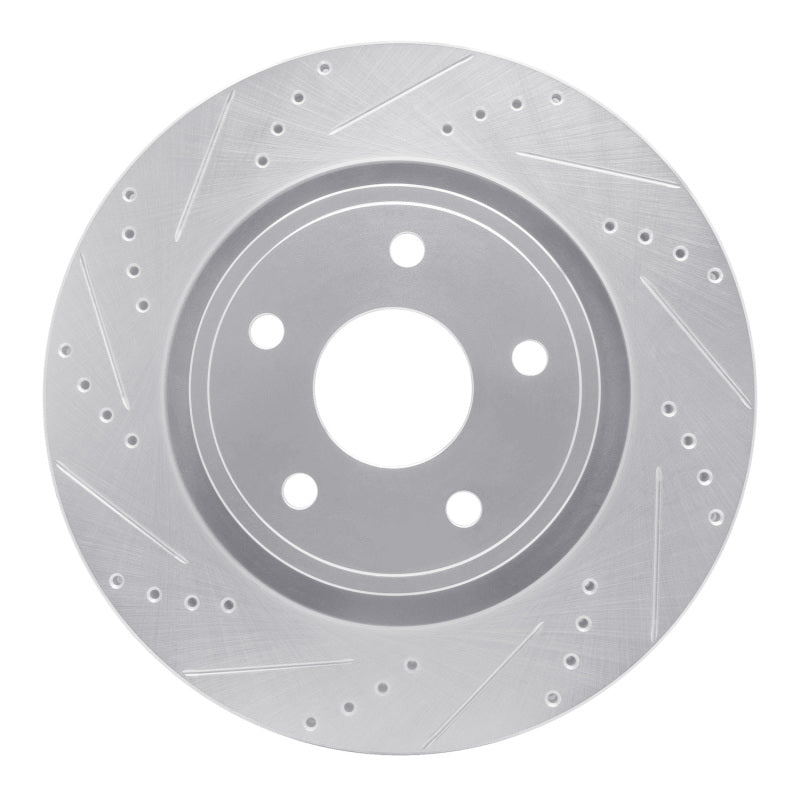 R1 Concepts R1 04-06 Dodge Ram 1500 Pickup Front Left Drilled & Slotted Silver Brake Rotor