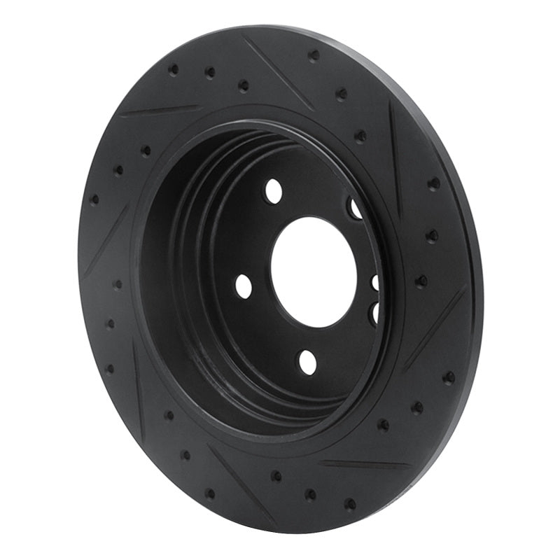 R1 Concepts R1 03-06 Mercedes-Benz CL500 Rear Left Drilled & Slotted Black Brake Rotor