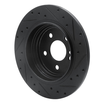 R1 Concepts R1 03-06 Mercedes-Benz CL500 Rear Left Drilled & Slotted Black Brake Rotor