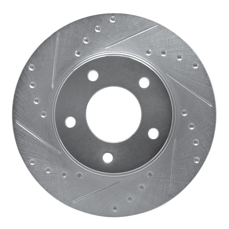 R1 Concepts R1 92-03 Mazda Protege Front Left Drilled & Slotted Silver Brake Rotor