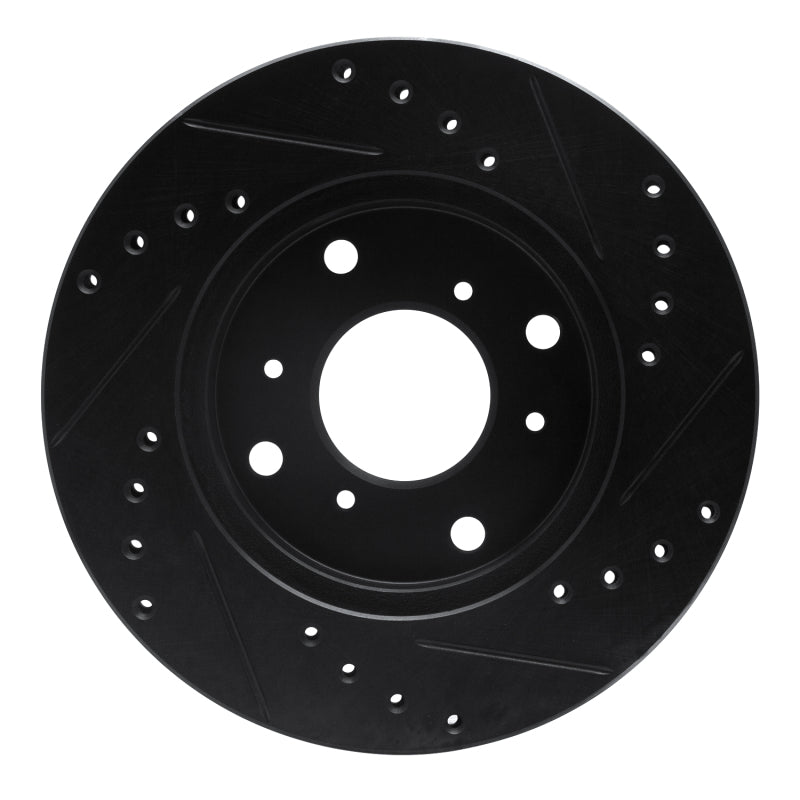 R1 Concepts R1 98-02 Acura CL Front Left Drilled & Slotted Black Brake Rotor