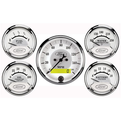 Autometer Ford Racing Kit Box (5 pc In-Dash Elec Speedo/Oil Pressure/Water Temp/Fuel Level/Volt)