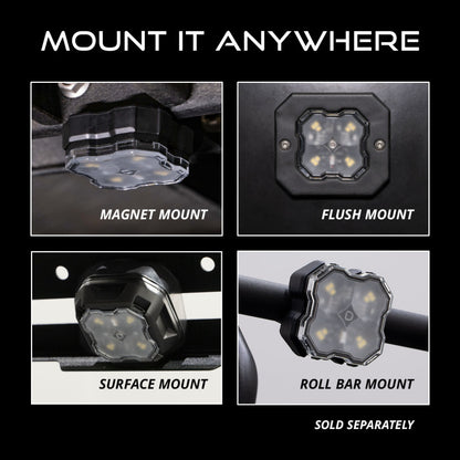 Diode Dynamics Stage Series SXS Rock Light Installer Kit - RGBW M8 w/Controller (8-pack)