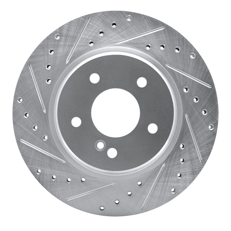 R1 Concepts R1 98-09 Chrysler Crossfire Rear Left Drilled & Slotted Silver Brake Rotor