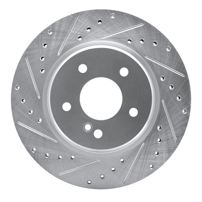 R1 Concepts R1 98-09 Chrysler Crossfire Rear Left Drilled & Slotted Silver Brake Rotor