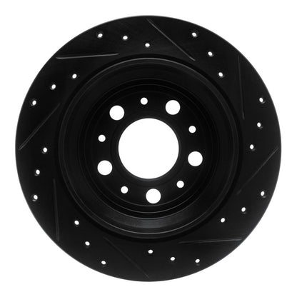 R1 Concepts R1 99-00 Volvo V70 Rear Left Drilled & Slotted Black Brake Rotor