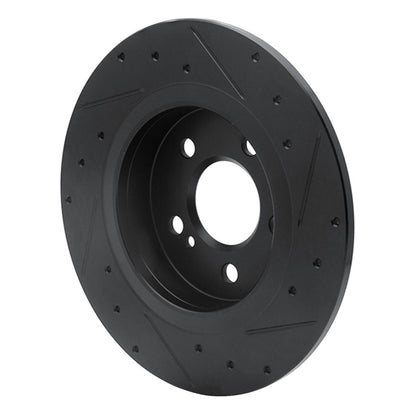 R1 Concepts R1 14-20 Infiniti QX30 Rear Left Drilled & Slotted Black Brake Rotor