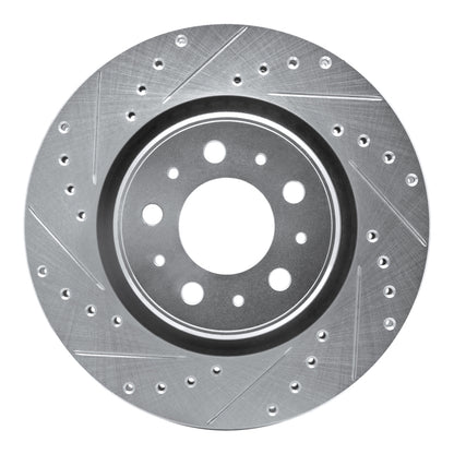 R1 Concepts R1 98-04 Volvo C70 Front Left Drilled & Slotted Silver Brake Rotor