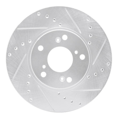 R1 Concepts R1 98-22 Acura CSX Front Right Drilled & Slotted Silver Brake Rotor