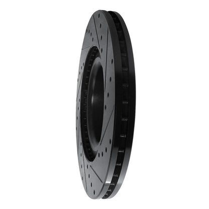 R1 Concepts R1 01-03 Audi S8 Front Left Drilled & Slotted Black Brake Rotor