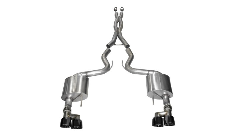 CORSA Performance Corsa 2015-2017 Ford Mustang GT 5.0 3in Cat Back Exhaust Black Quad Tips (Xtreme)
