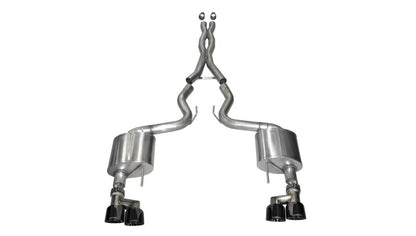 CORSA Performance Corsa 2015-2017 Ford Mustang GT 5.0 3in Cat Back Exhaust Black Quad Tips (Xtreme)