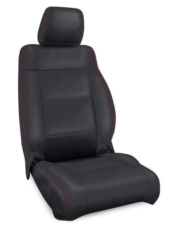 PRP Seats PRP 07-10 Jeep Wrangler JK Front Seat Covers/2 door or 4 door (Pair) - Black with Red Stitching