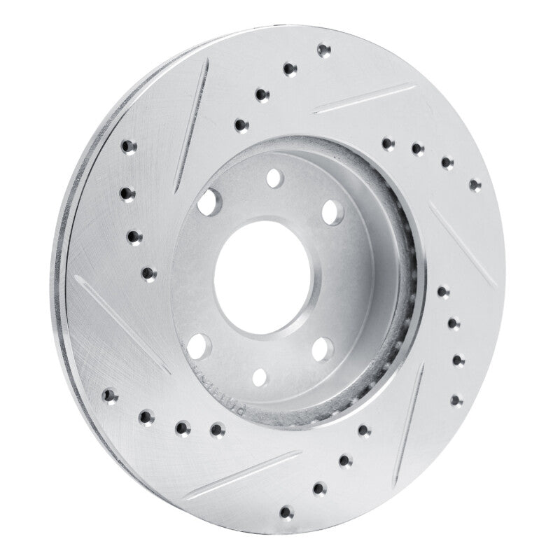 R1 Concepts R1 94-00 Kia SPECTRA Front Right Drilled & Slotted Silver Brake Rotor
