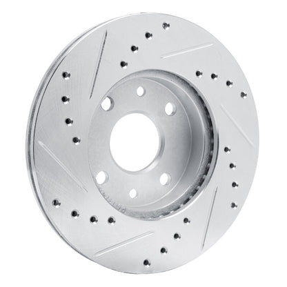 R1 Concepts R1 94-00 Kia SPECTRA Front Right Drilled & Slotted Silver Brake Rotor