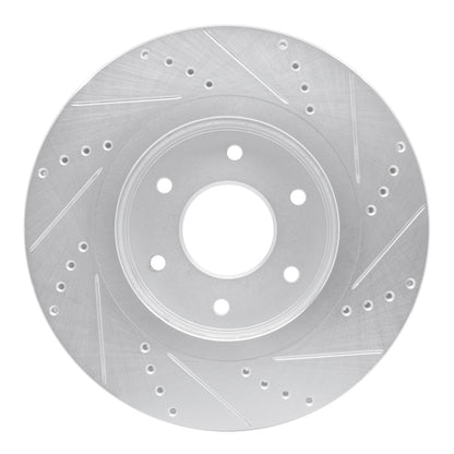 R1 Concepts R1 05-07 Infiniti QX56 Front Left Drilled & Slotted Silver Brake Rotor