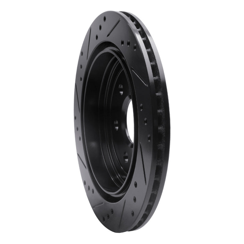 R1 Concepts R1 10-16 Cadillac SRX Rear Right Drilled & Slotted Black Brake Rotor