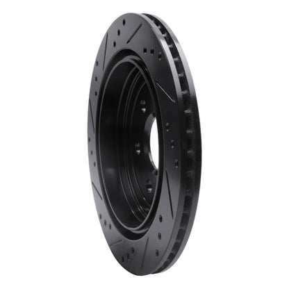 R1 Concepts R1 10-16 Cadillac SRX Rear Right Drilled & Slotted Black Brake Rotor
