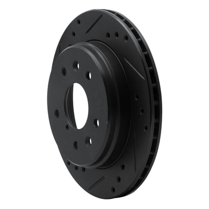 R1 Concepts R1 86-91 Mazda RX-7 Rear Left Drilled & Slotted Black Brake Rotor