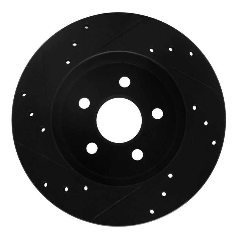 R1 Concepts R1 88-88 Pontiac Fiero Rear/Front Right Drilled & Slotted Black Brake Rotor