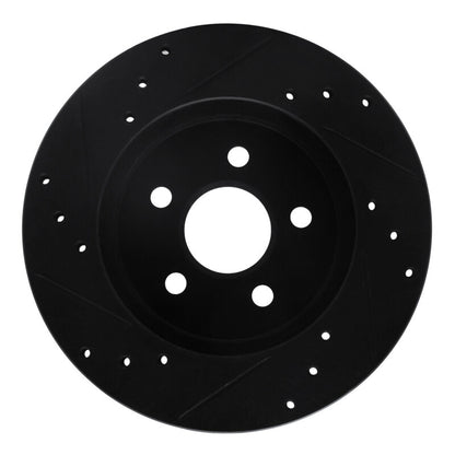 R1 Concepts R1 88-88 Pontiac Fiero Rear/Front Right Drilled & Slotted Black Brake Rotor